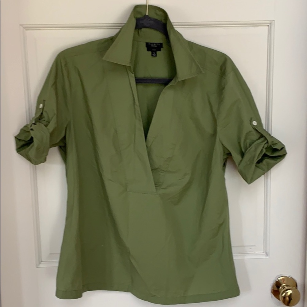 Olive green Talbots pullover blouse